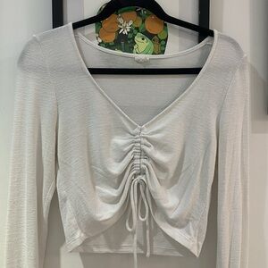 White scrunched Wilfred Free sweater